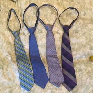 Boy's Assorted Patterned Ties - Blue, Purple, Green